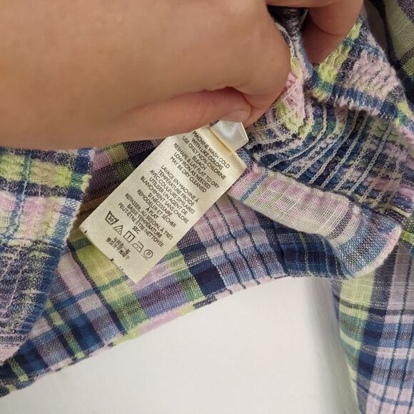 Free PEOPLE marlena plaid top small @L1 - Picture 4 of 10